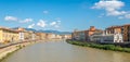 View at embankment Arno river in Pisa