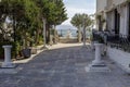 View of the embankment of the city of Loutraki (Greece, Peloponnese) on a sunny day