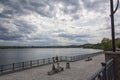 View of the embankment of the city pond Nizhny Tagil