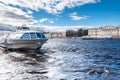 View of the embankment in the city of Sankt-Peterburg in summer day