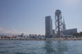 View of the embankment of the city from the sea