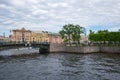 View of the embankment of Fontanka river in Saint-Petersburg