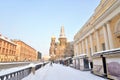 View of Embankment Griboedov Canal at winter Royalty Free Stock Photo