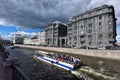 View of the embankment of the Krjukov canal and the Vege House. Saint Petersburg, Russia.