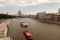 View of the embankment of the Moscow river and the hotel Ukraine in Moscow