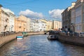 View of the embankment of Moyka river in Saint-Petersburg