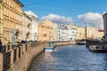 View of the embankment of Moyka river in Saint-Petersburg