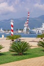 View of embankment of Tivat city, Montenegro Royalty Free Stock Photo