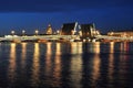 View from embankment to the opened Blagoveshchensky bridge