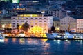 View from Eminonu / Golden Horn at night-istanbul, Turkey Royalty Free Stock Photo