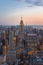 View of Empire State Building at Dusk Royalty Free Stock Photo