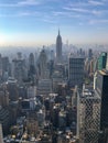 View of empire state building, iconic building, and amazing skyscrapers of Manhattan Royalty Free Stock Photo