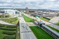 View from the Empire State Plaza in Albany towards the Hudson River Royalty Free Stock Photo