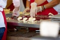 making raspberry jam scones