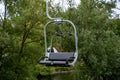 View of empty cable car in nature Royalty Free Stock Photo