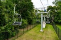 View of empty cable car in nature Royalty Free Stock Photo
