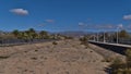 View of empty canal in Meloneras the west of tourist resort Maspalomas, Gran Canaria, Spain on sunny day in winter season. Royalty Free Stock Photo