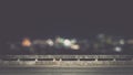 View from empty concrete bridge above the town at night Royalty Free Stock Photo