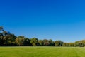 View of empty Great Lawn of Central Park under clear blue sky, in New York City, USA Royalty Free Stock Photo