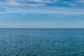 A view of an empty horizon on Lake Erie in Dunkirk, New York, USA