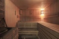 View of empty interior finnish sauna room Royalty Free Stock Photo