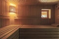 View of empty interior finnish sauna room Royalty Free Stock Photo