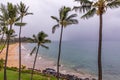 View at empty Kamaole beach II, Kihei Maui.