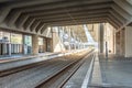 View of the empty passenger railway platform Royalty Free Stock Photo