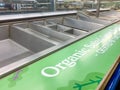 View of empty organic salad s bar inside Whole Foods store during COVID-19 Royalty Free Stock Photo