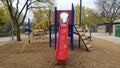 American empty playground in autumn