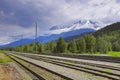 View of the empty Smithers railway station. British Columbia.