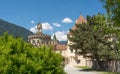 View of the Engelsburg Castle of the Angel, main tower called Novacella abbey South Tyrol, Italy
