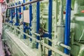 View of the engine room of the ship Royalty Free Stock Photo