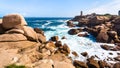 view of English Channel coast with lighthouse Royalty Free Stock Photo