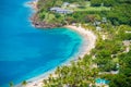 View of English Harbor from Shirley Heights, Antigua, paradise bay at tropical island in the Caribbean Sea Royalty Free Stock Photo