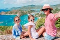 View of English Harbor from Shirley Heights, Antigua, paradise bay at tropical island in the Caribbean Sea Royalty Free Stock Photo