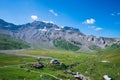 View of Engstligenalp from the Engstligengrat hiking trail, Swiss Alps, Switzerland