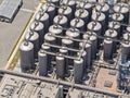 View of enormous vertical silos for beer fermentation and storage Royalty Free Stock Photo