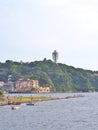 View of Enoshima island with sea in Kanagawa, Japan.