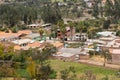 View of the entire city of Shupluy (Ancash), houses, farms and many green areas