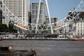 View on London eye, blue sky Royalty Free Stock Photo