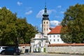 View of the entrance of ancient Cistercian monastery Kostanjevica