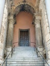 The entrance of the bell tower of the Cathedral of Gaeta in Ital Royalty Free Stock Photo