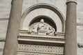 A view of the entrance door carvings of the belltower of Pisa Cathedral, commonly know as The Leaning Tower of Pisa. Pisa, Tuscany Royalty Free Stock Photo