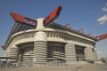 San Siro Meazza Stadium outside view in a sunny day Royalty Free Stock Photo