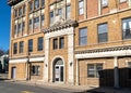 View of the entrance of the historic Hoffman Lodge, a Masonic Temple on North Street and