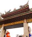 View entrance in Longshan Temple in Taiwan Royalty Free Stock Photo