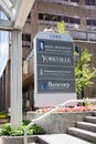 View of the entrance office building on 1090 West Georgia Street in downtown Vancouver