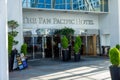 View of entrance of The Pan Pacific Hotel in downtown Vancouver Royalty Free Stock Photo