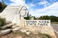 View of the entrance sign of Roman Nose State Park.